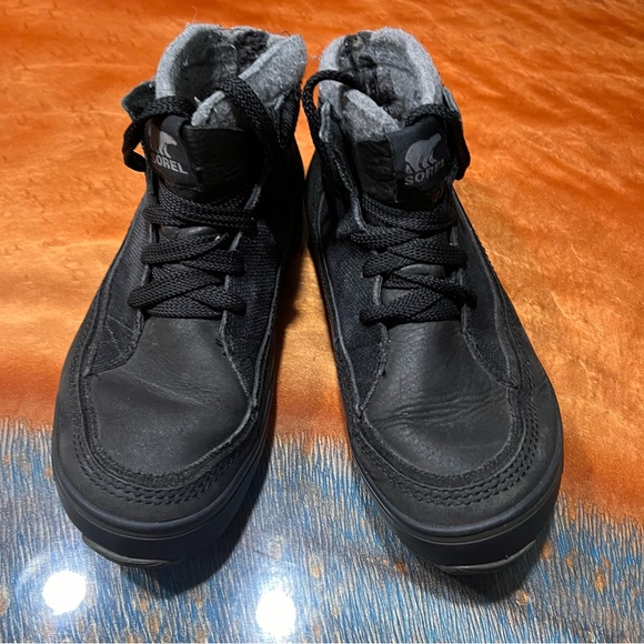 Sorel Chesterman Chukka Black Leather waterproof  boots wool size 9 - Picture 3 of 11